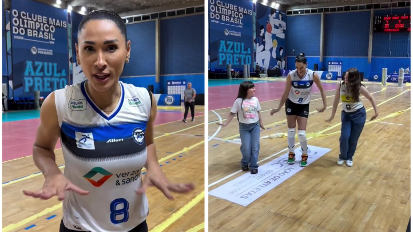 “Elas foram Maravicherrys!”: a bicampeã olímpica, Jaqueline, ensina sua famosa dancinha para Juju Teófilo e Lívia Escossio Non Stop registra o momento divertido em que Jaqueline compartilha seu passo famoso com Juju Teófilo e Lívia Escossio.